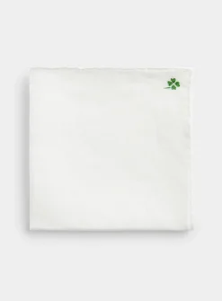 Small embroidery linen pocket square