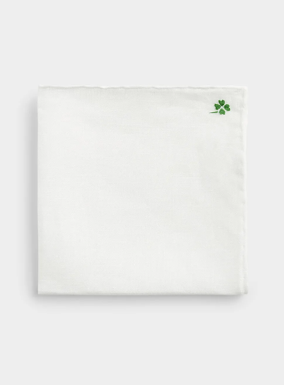 Small embroidery linen pocket square