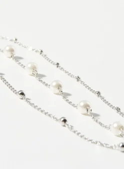 Small pearl three-row bracelet