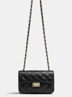 Small quilted smooth leather bag