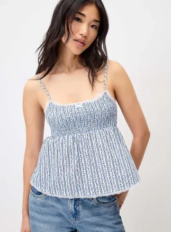 Smocked babydoll cami