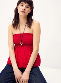 Smocked babydoll tube top