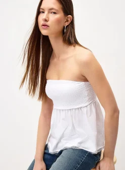 Smocked babydoll tube top