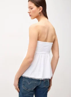 Smocked babydoll tube top