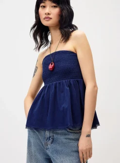 Smocked babydoll tube top