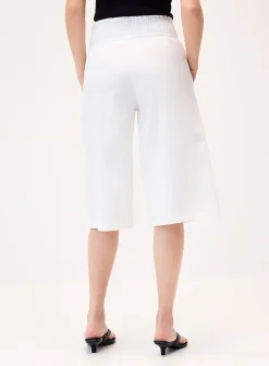 Smocked waist cropped pant