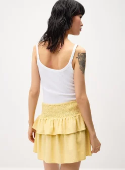 Smocked waist miniskirt