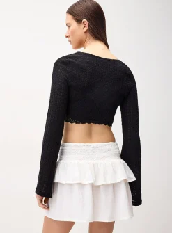 Smocked waist miniskirt