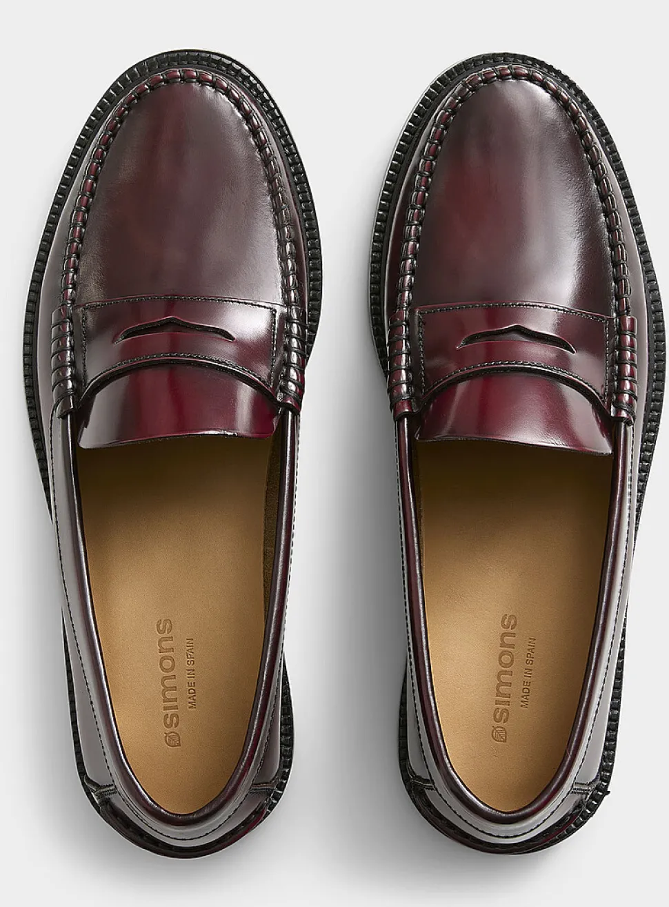 Smooth leather penny loafers