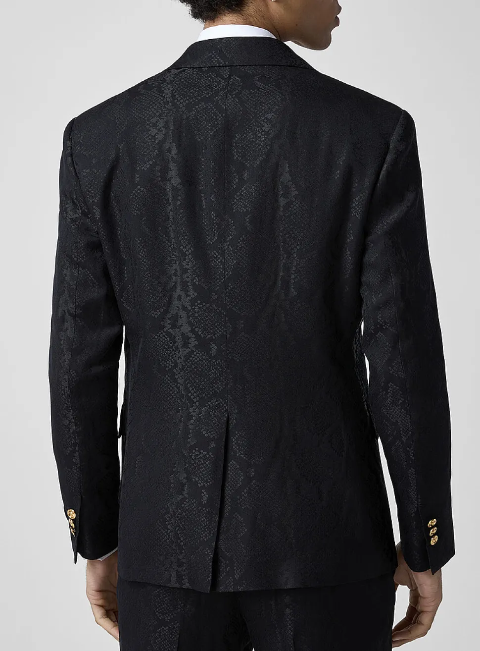 Snakeskin print jacquard blazer