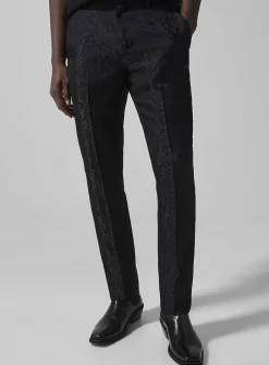 Snakeskin print jacquard pant
