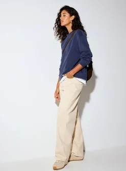 Soft brushed finish loose-fit layered-effect sweatshirt