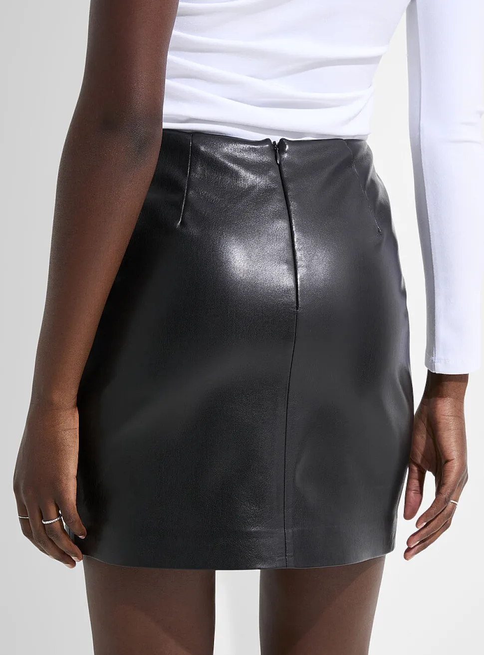 Soft faux-leather miniskirt