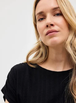 Soft textured cap-sleeve tee
