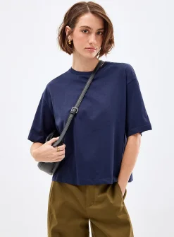 Solid boxy-fit organic cotton T-shirt