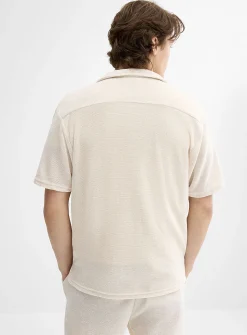 Solid chenille knit shirt