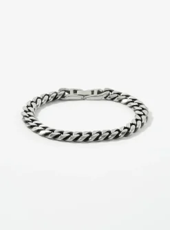 Solid curb-link chain bracelet