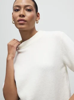 Solid felted boxy-fit sweater