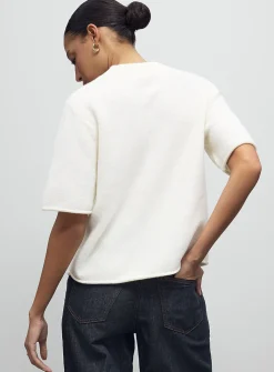 Solid felted boxy-fit sweater