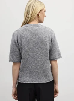 Solid felted boxy-fit sweater