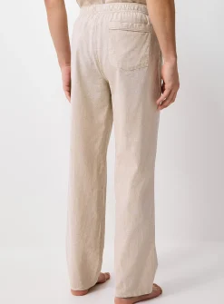 Solid lightweight linen pyjama pant
