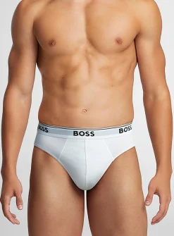 Solid logo-waistband briefs