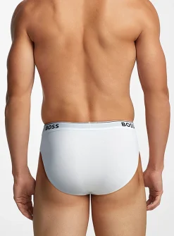 Solid logo-waistband briefs