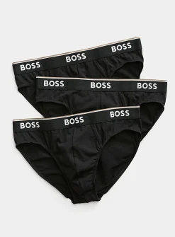 Solid logo-waistband briefs