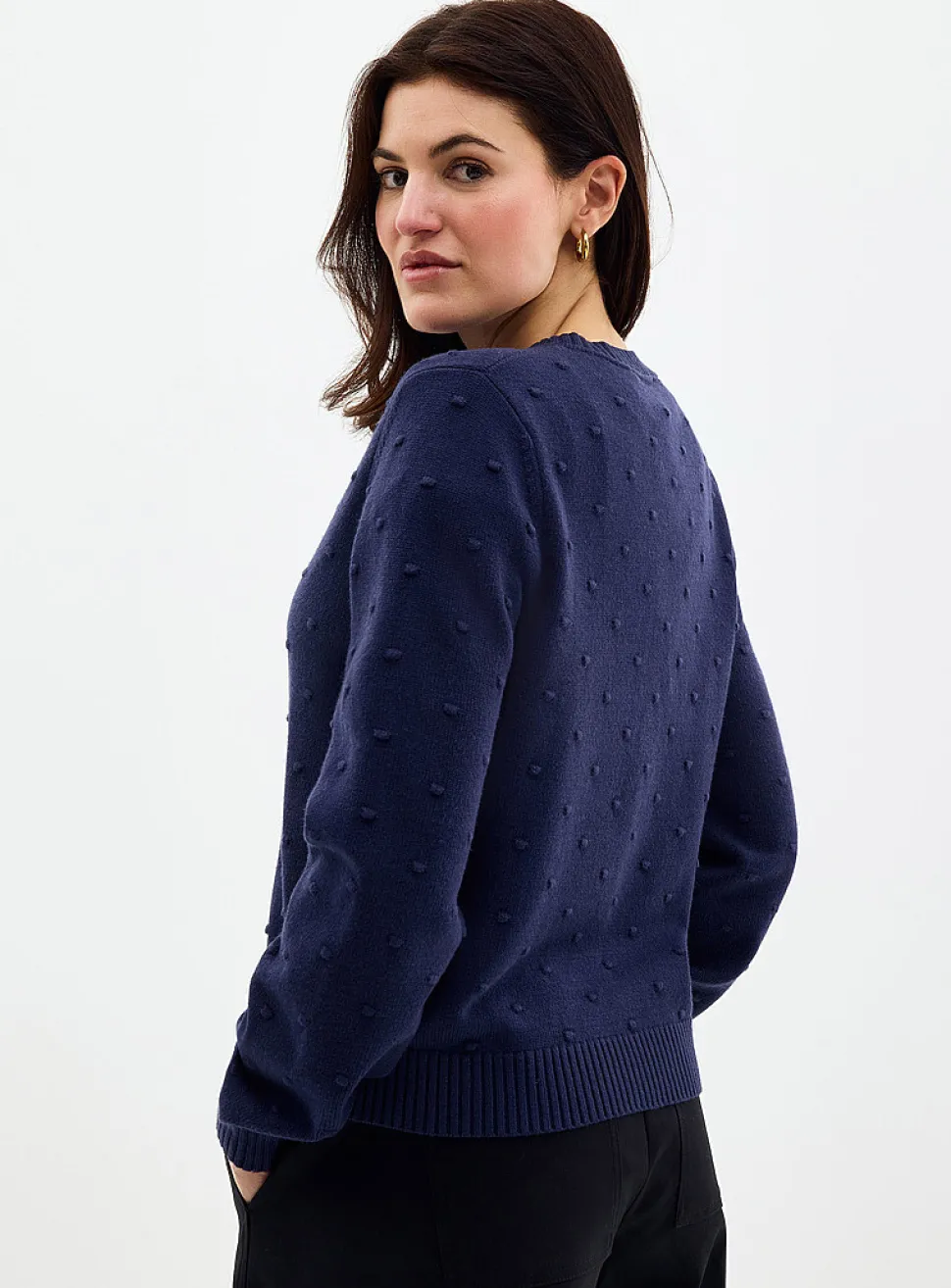 Solid pompom cardigan