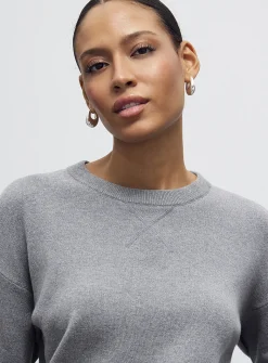 Solid pure cotton boxy-fit sweater