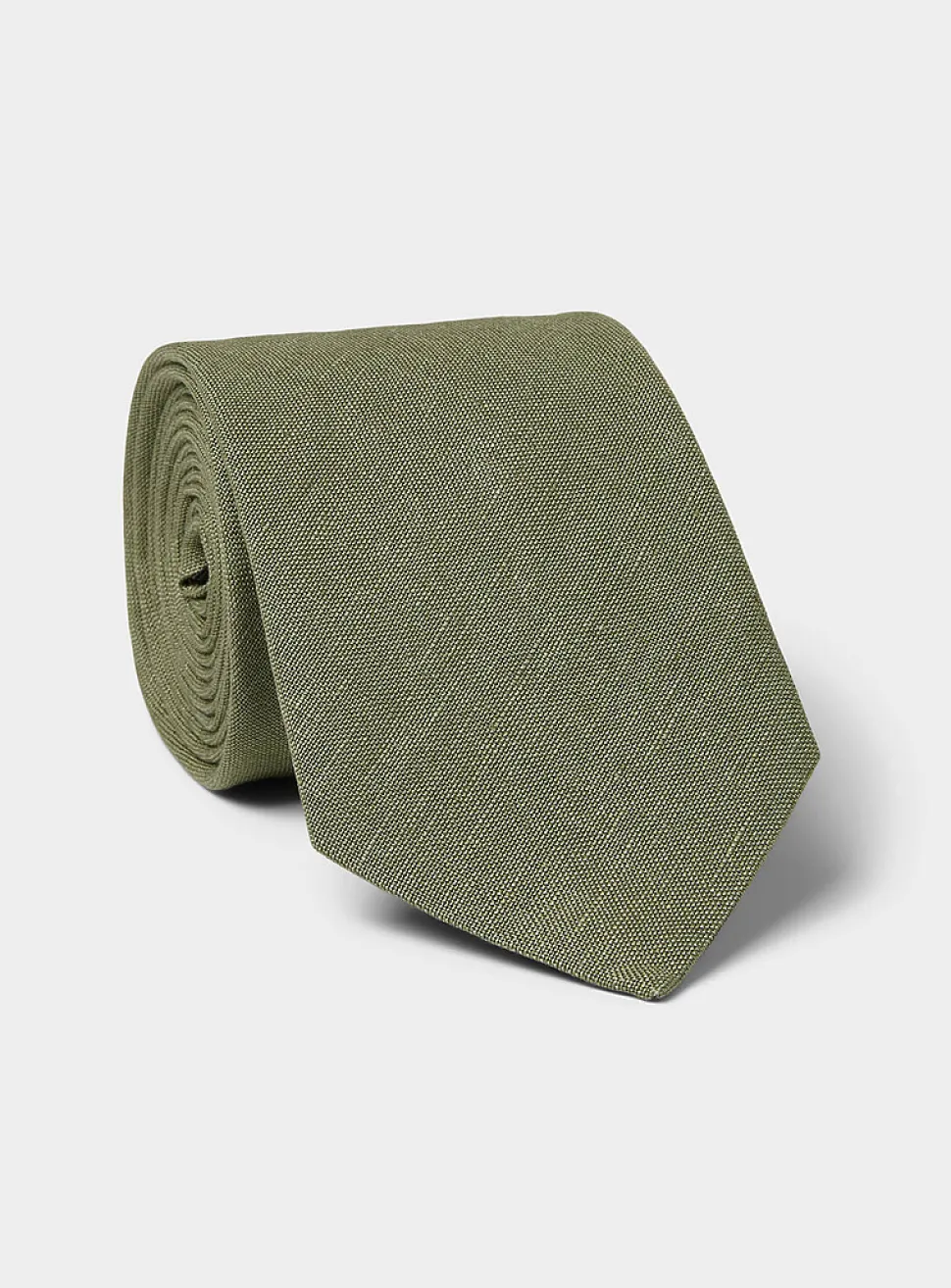 Solid pure linen tie