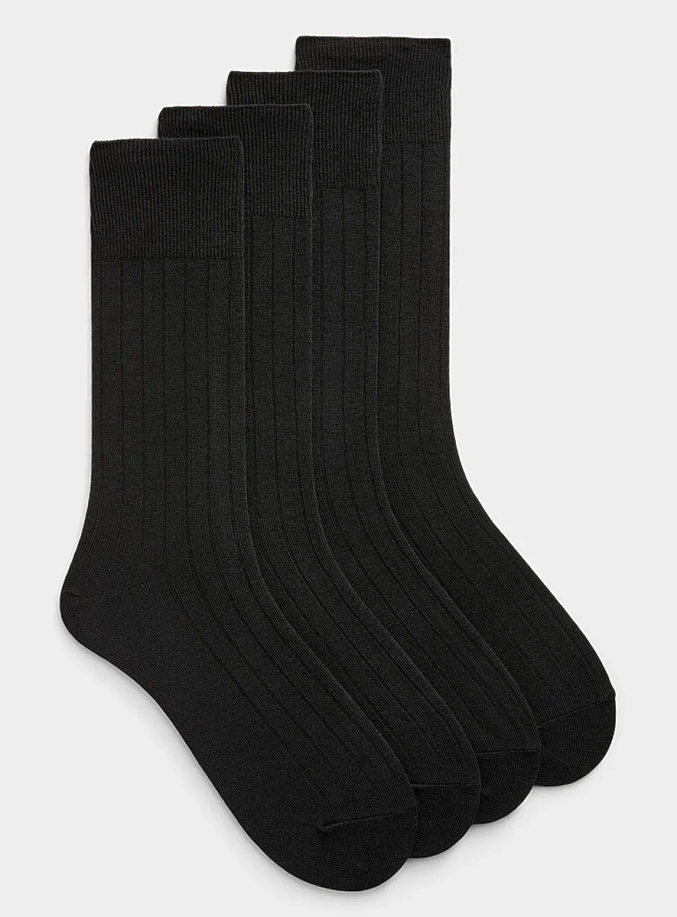 Solid ribbed dress socks