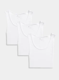 Solid ribbed tank undershirts