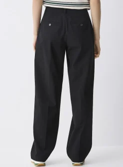 Solid straight dress pant