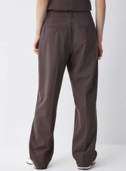 Solid straight dress pant