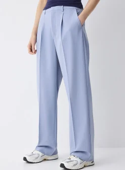 Solid straight dress pant