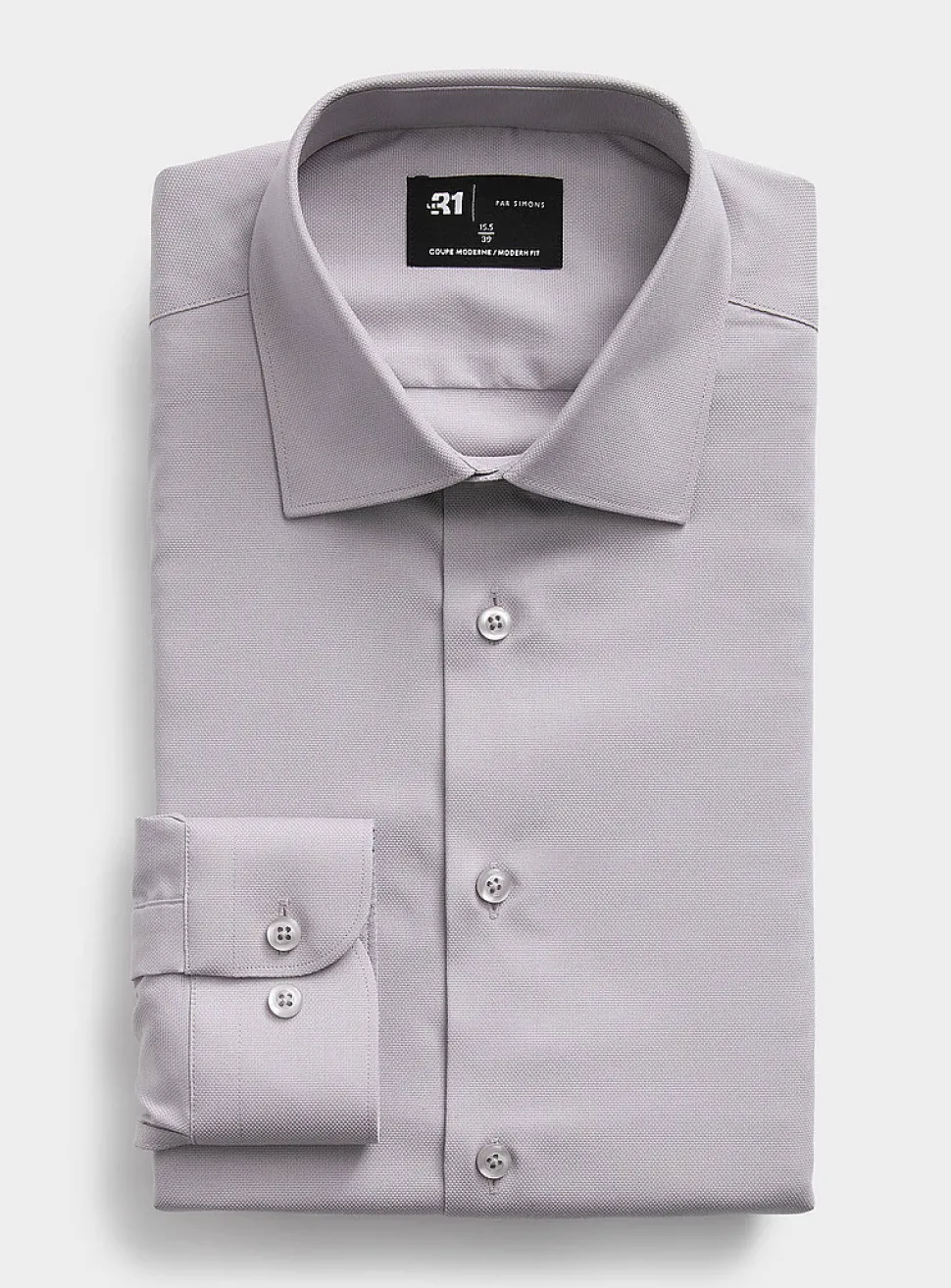 Solid wrinkle-free Dobby shirt
