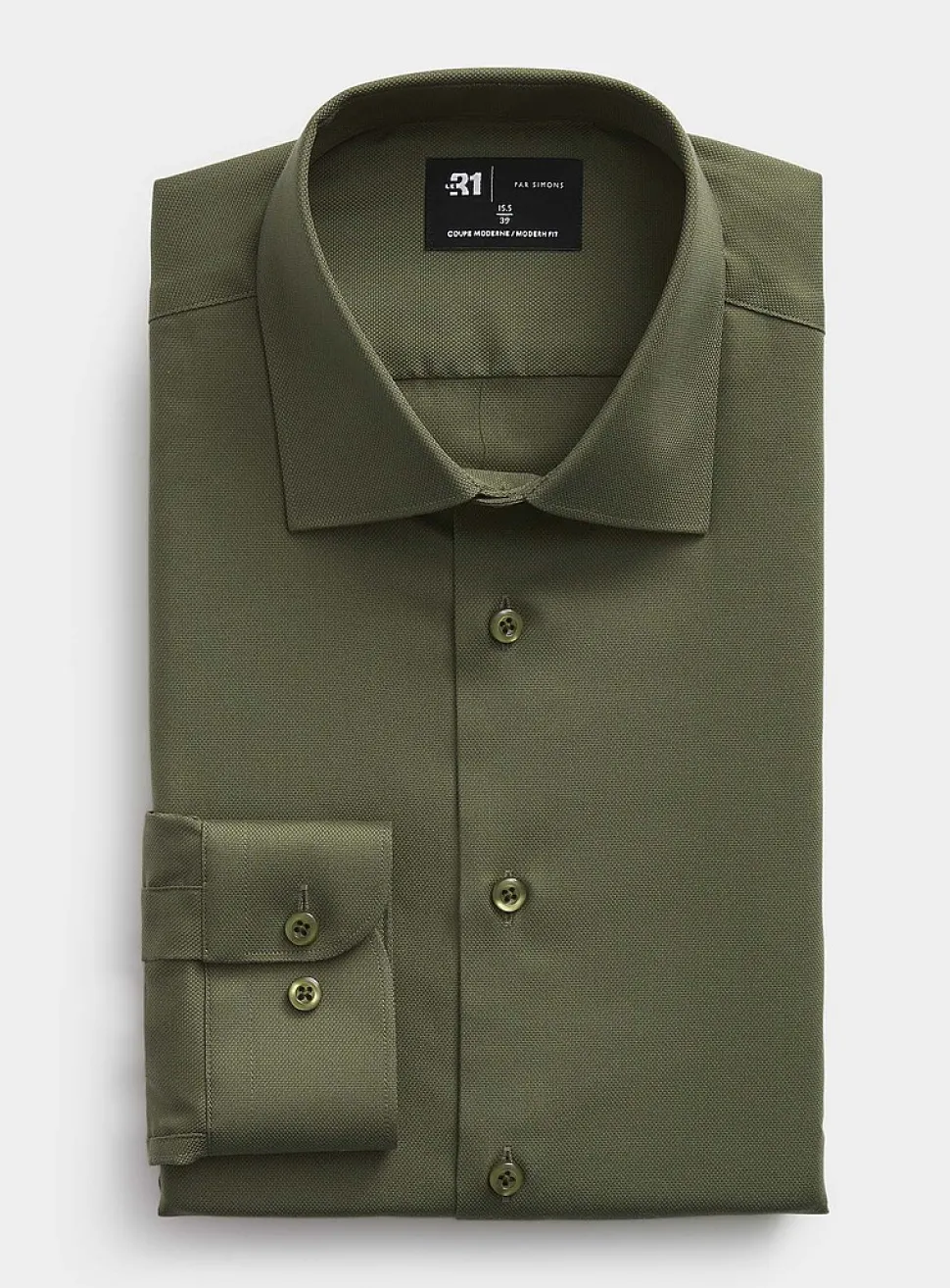 Solid wrinkle-free Dobby shirt
