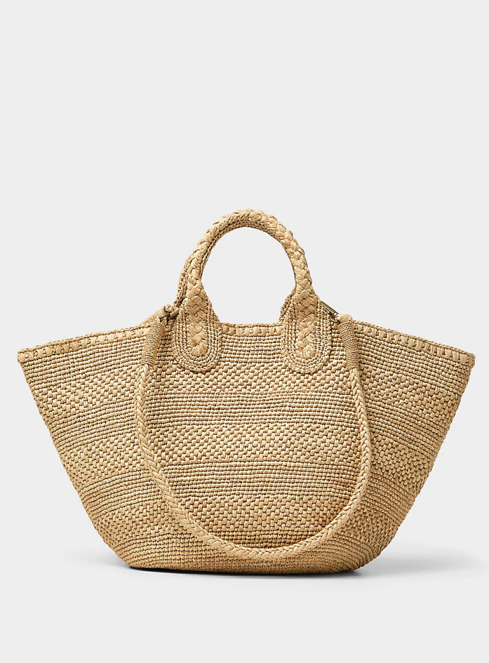 Soma crocheted raffia tote bag