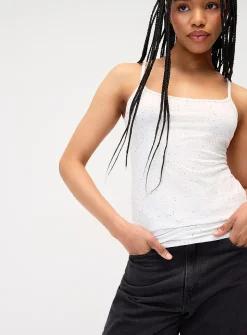 Spaghetti-strap organic cotton cami