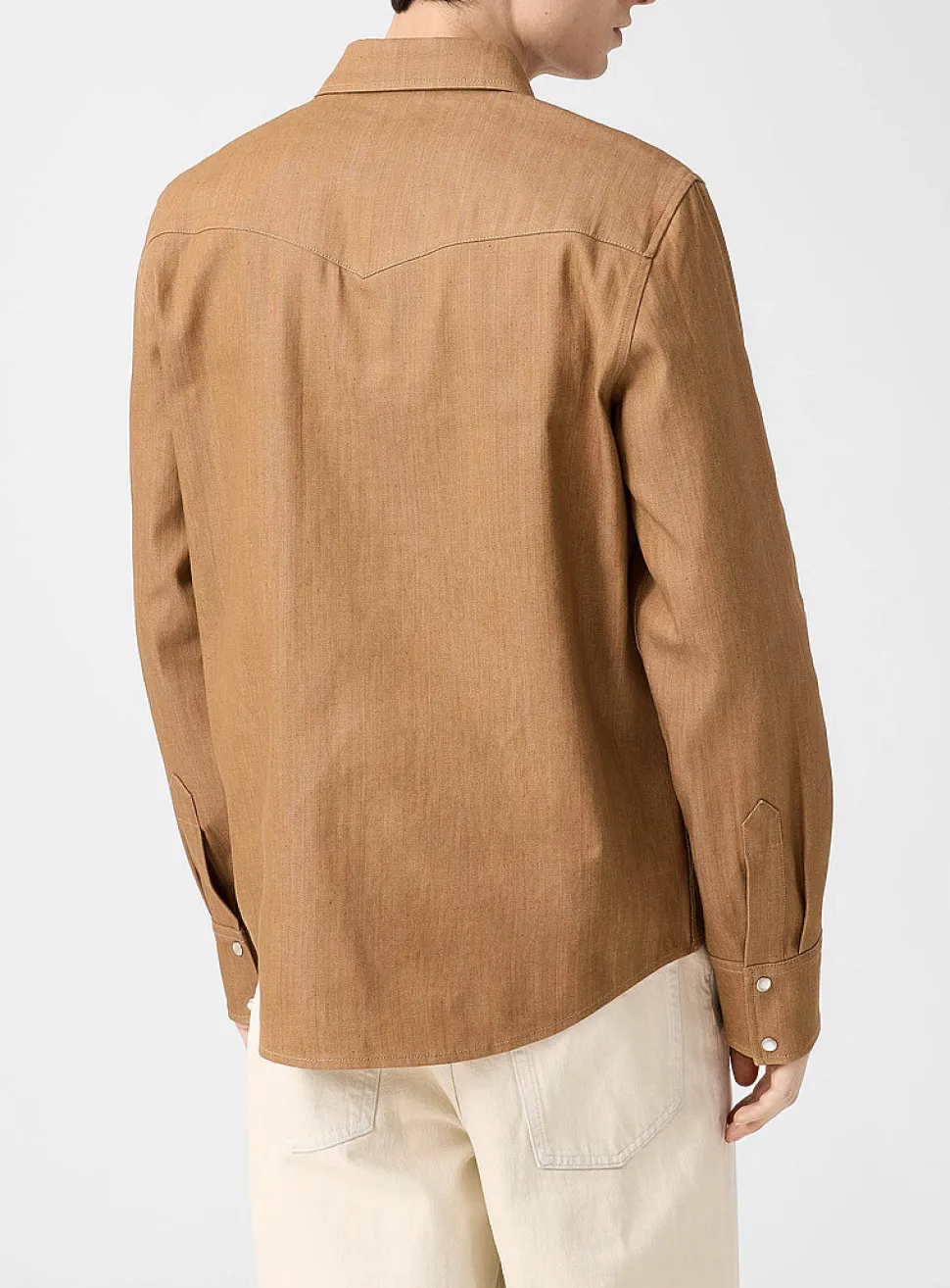 Speckled brown denim Western shirt