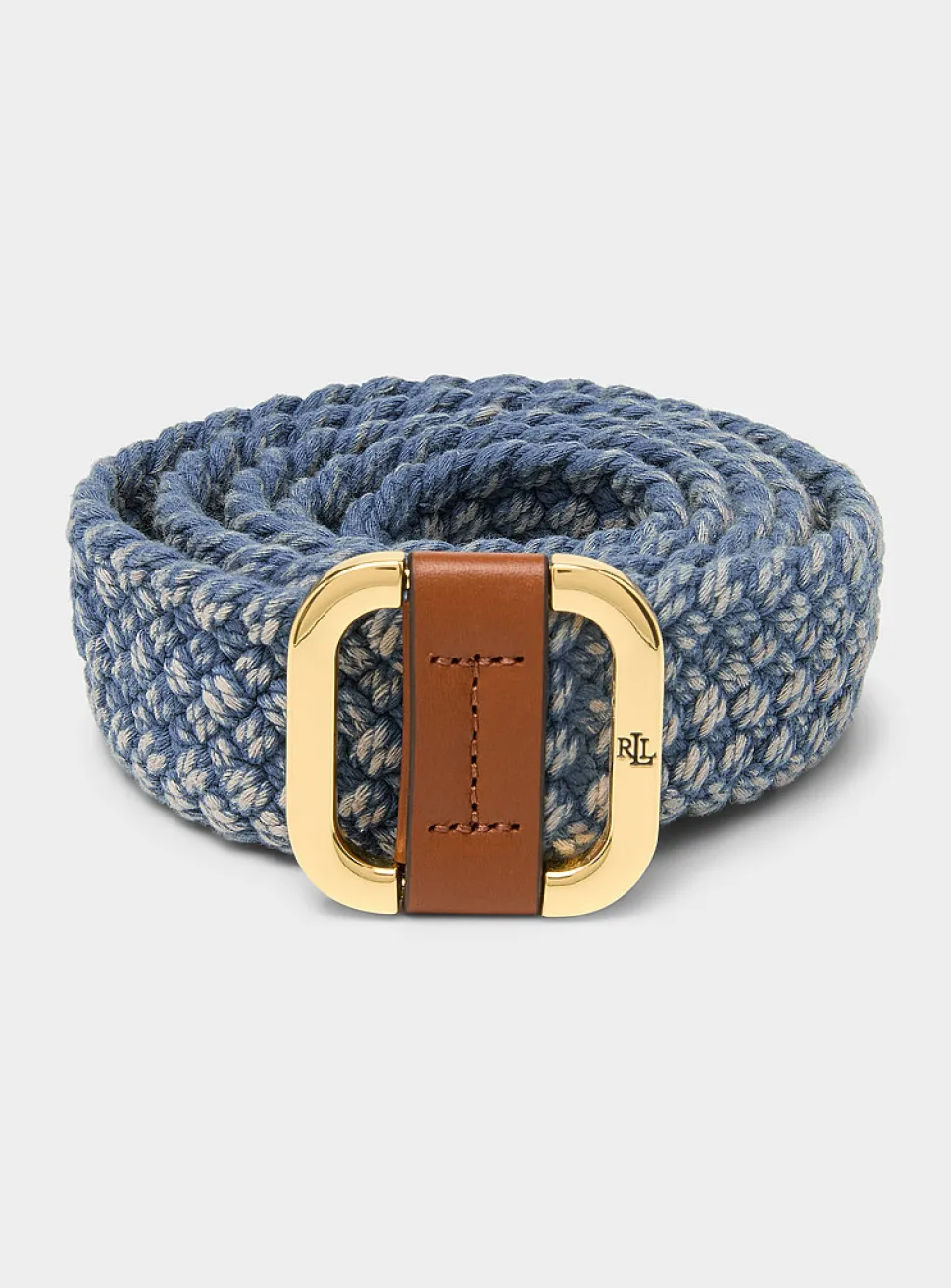 Square-buckle braided cord belt