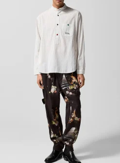 Still life print linen pant