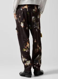 Still life print linen pant