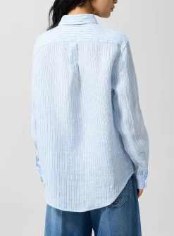 Stiped pure linen shirt