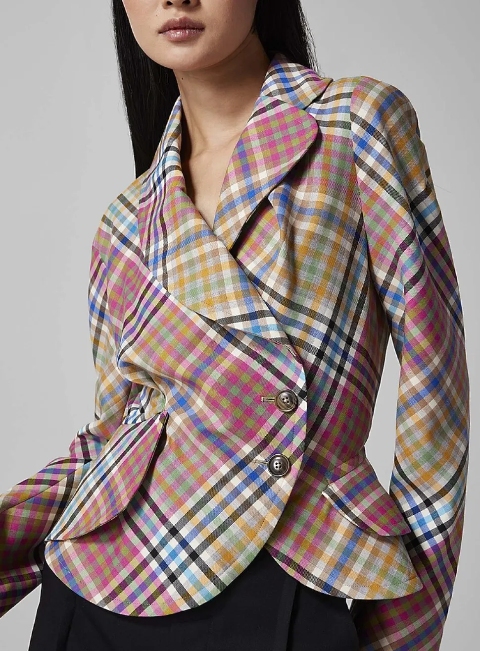 Stormy checkered asymmetrical jacket