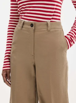 Stretch coffee-brown twill pant