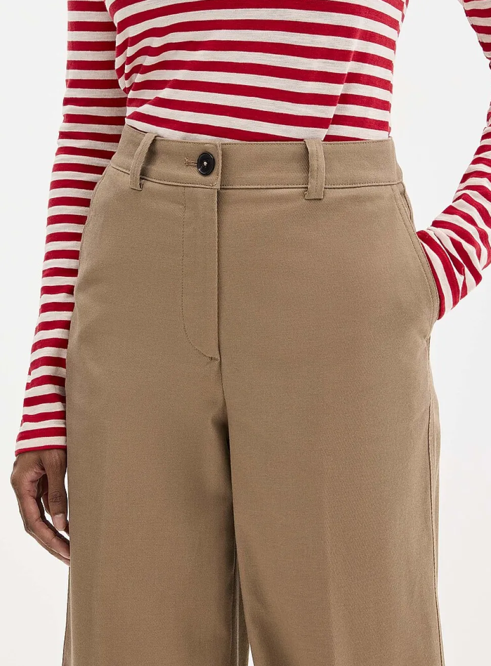 Stretch coffee-brown twill pant