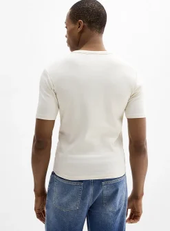 Stretch jersey Henley T-shirt