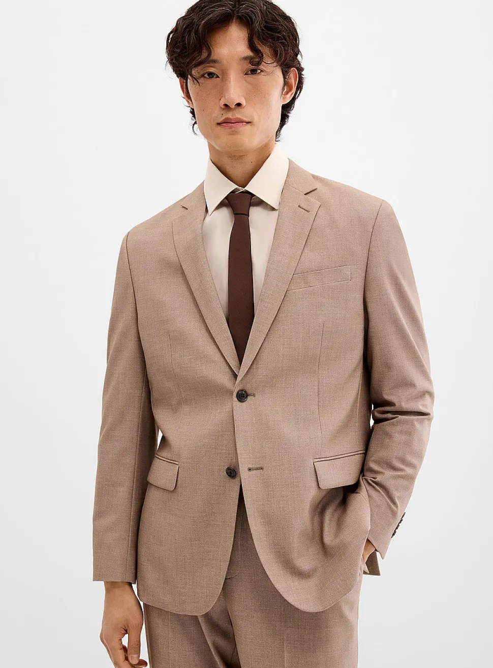 Stretch piqué suit